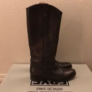 Frye Melissa Button Dark Brown Boots